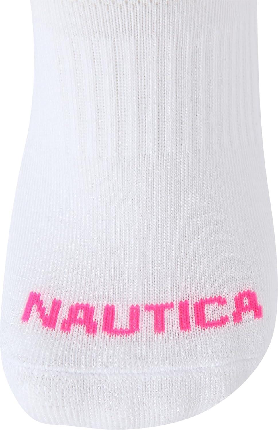 imageNautica Womens Low Cut Socks 12 Pack Moisture Wicking Cushioned Athletic No Show Socks for WomenPinkWhiteGrey