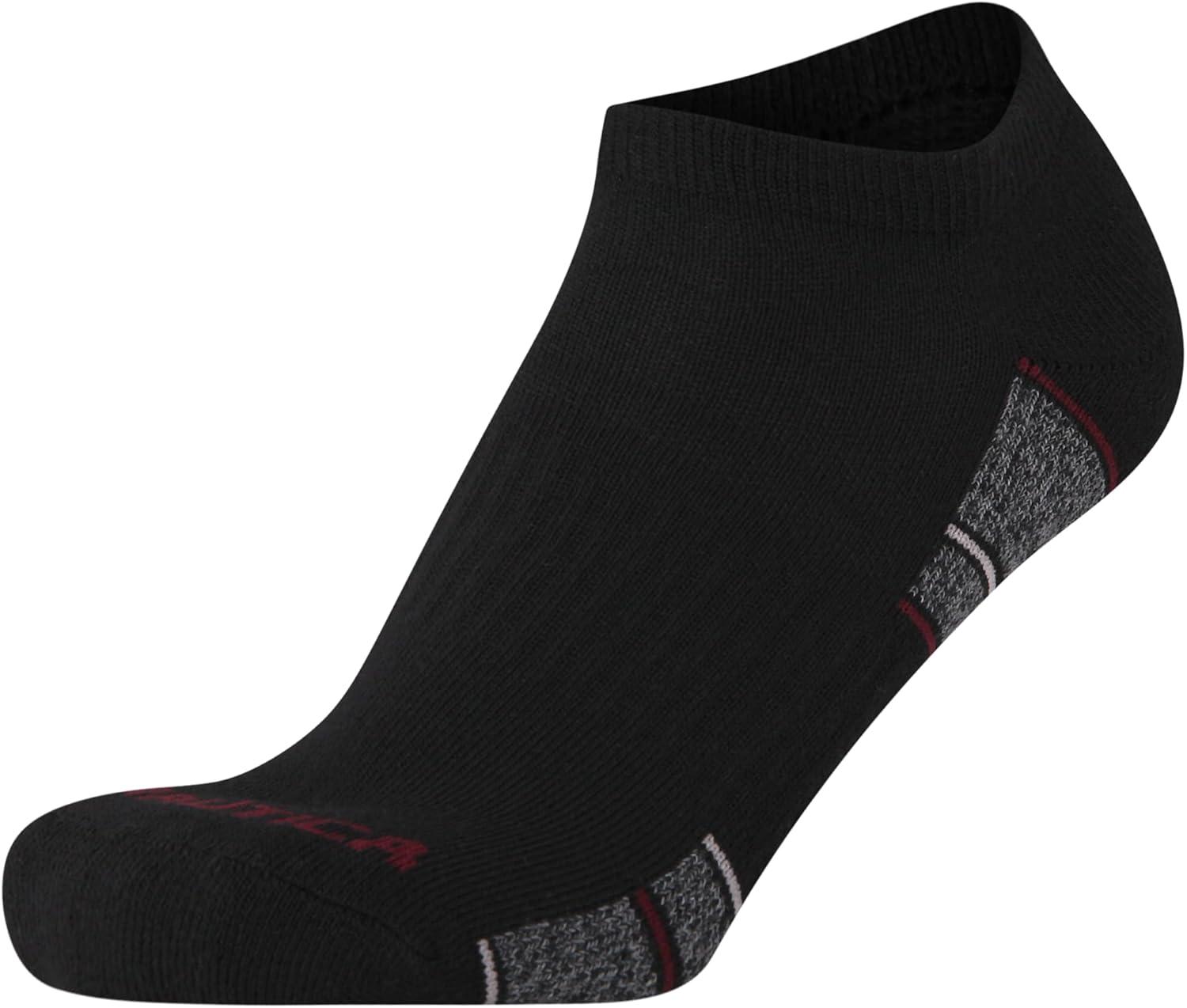 imageNautica Womens Low Cut Socks 12 Pack Moisture Wicking Cushioned Athletic No Show Socks for WomenSolid Black