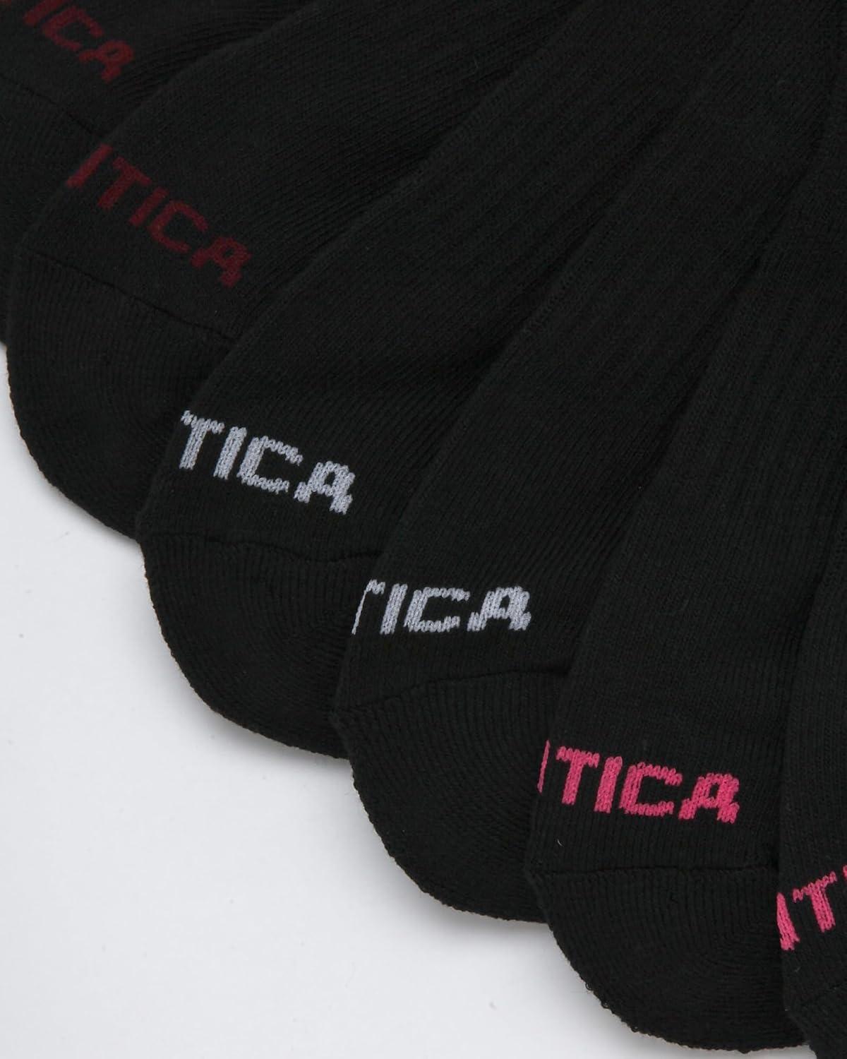 imageNautica Womens Low Cut Socks 12 Pack Moisture Wicking Cushioned Athletic No Show Socks for WomenSolid Black
