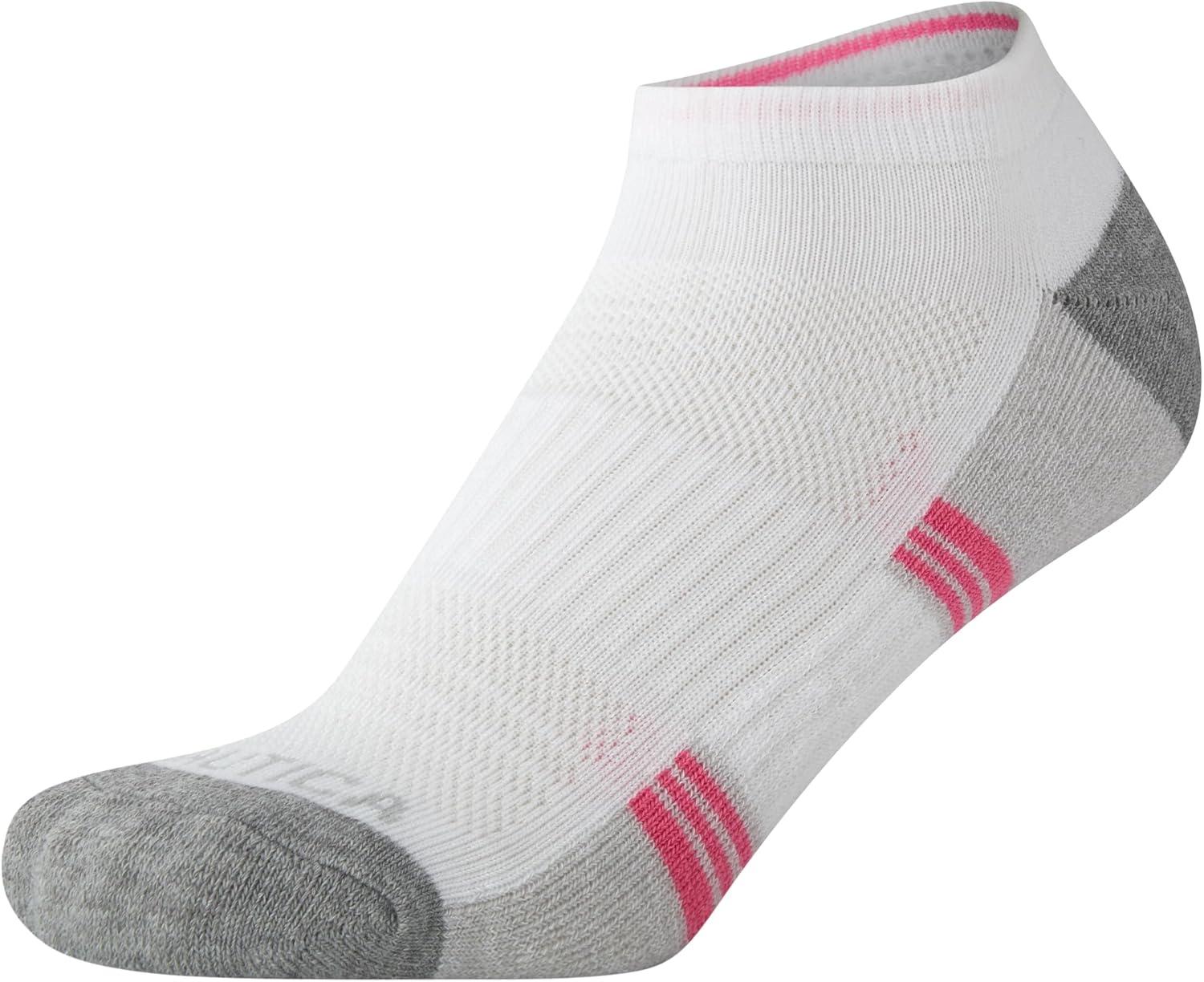 imageNautica Womens Low Cut Socks 12 Pack Moisture Wicking Cushioned Athletic No Show Socks for WomenWhiteBlue