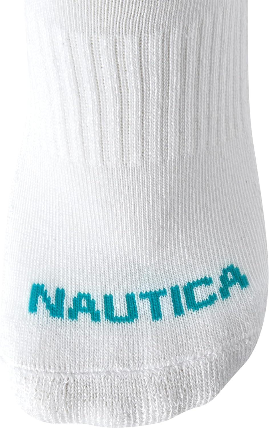 imageNautica Womens Low Cut Socks 6 Pack Breathable Cushioned Athletic Performance No Show Socks for Women Sizes 410All White