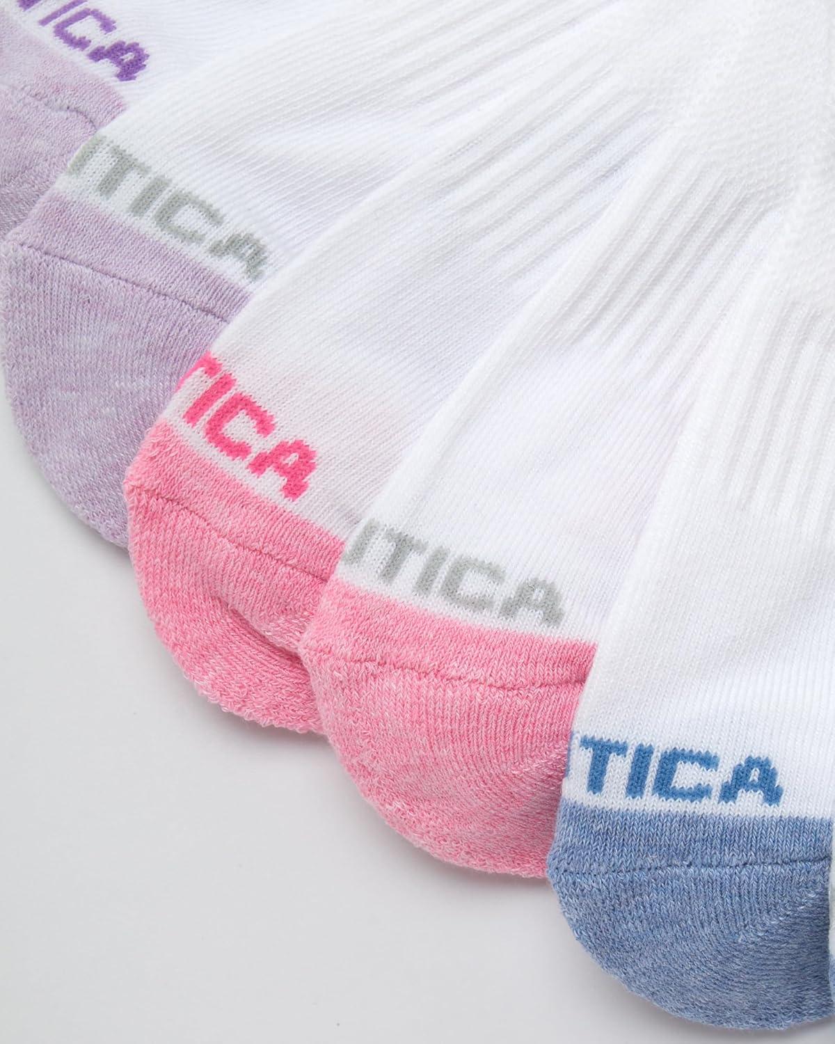 imageNautica Womens Low Cut Socks 6 Pack Breathable Cushioned Athletic Performance No Show Socks for Women Sizes 410Basic White