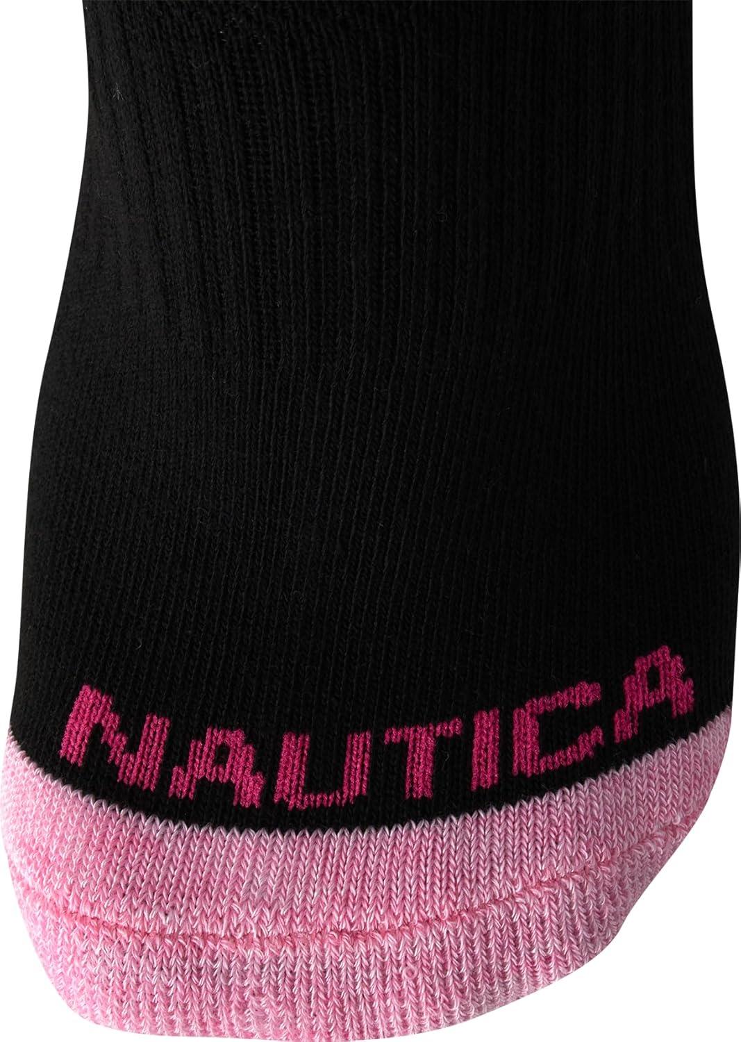 imageNautica Womens Low Cut Socks 6 Pack Breathable Cushioned Athletic Performance No Show Socks for Women Sizes 410Black Multi