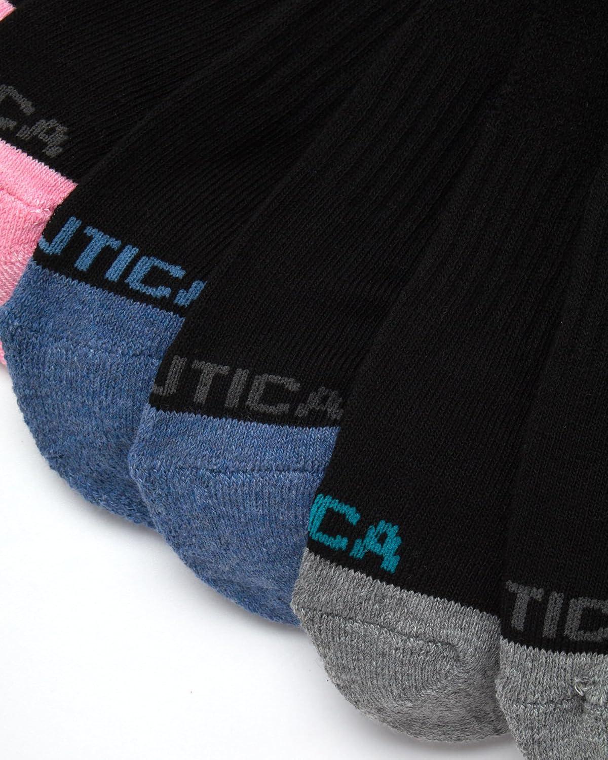 imageNautica Womens Low Cut Socks 6 Pack Breathable Cushioned Athletic Performance No Show Socks for Women Sizes 410Black Multi