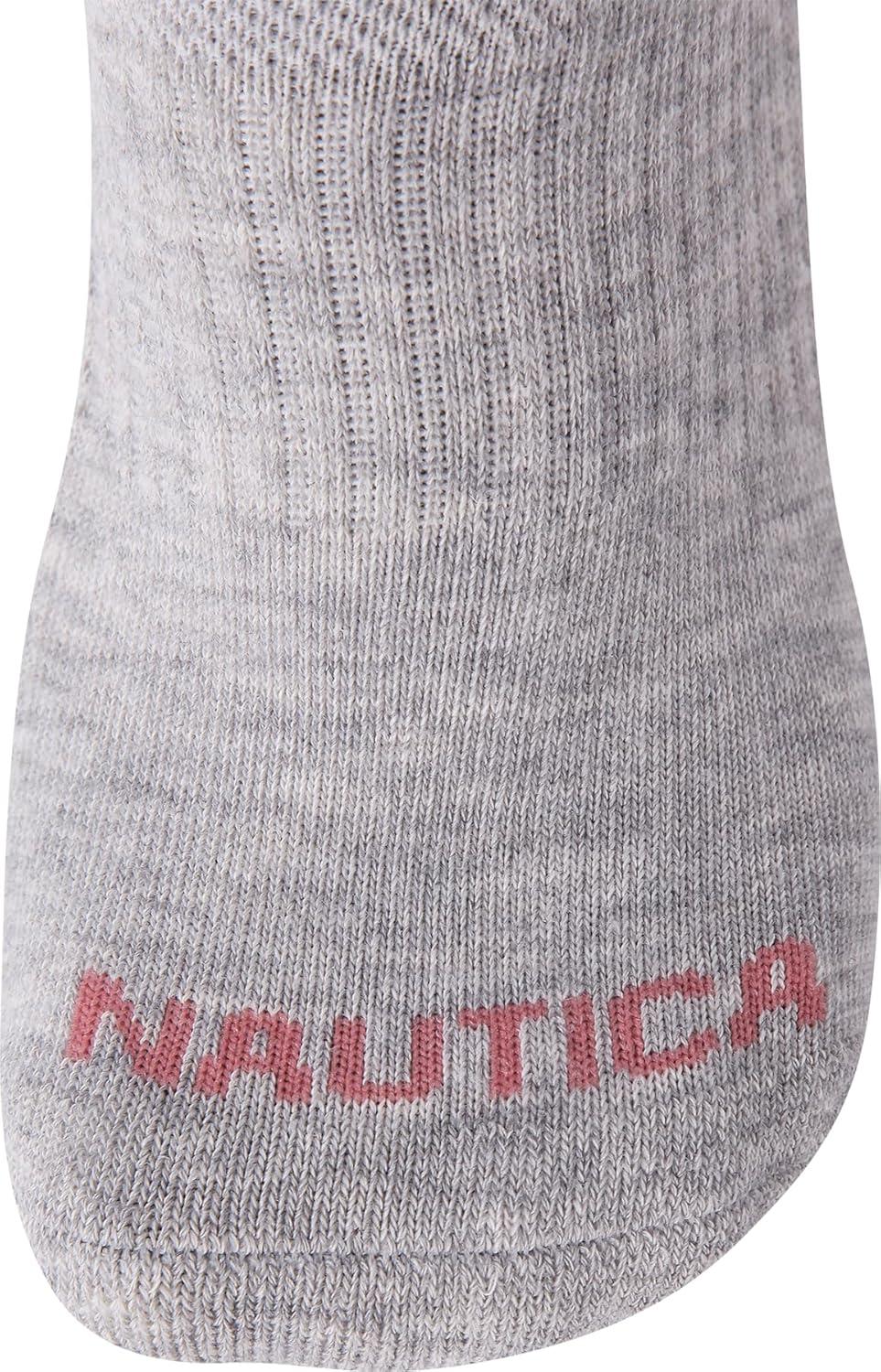 imageNautica Womens Low Cut Socks 6 Pack Breathable Cushioned Athletic Performance No Show Socks for Women Sizes 410Grey Assorted