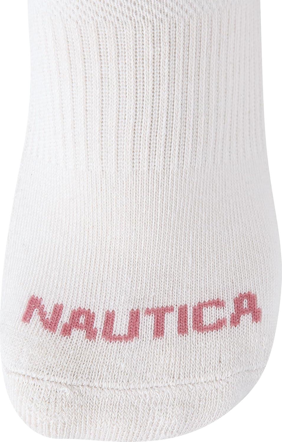 imageNautica Womens Low Cut Socks 6 Pack Breathable Cushioned Athletic Performance No Show Socks for Women Sizes 410Pink Oatmeal