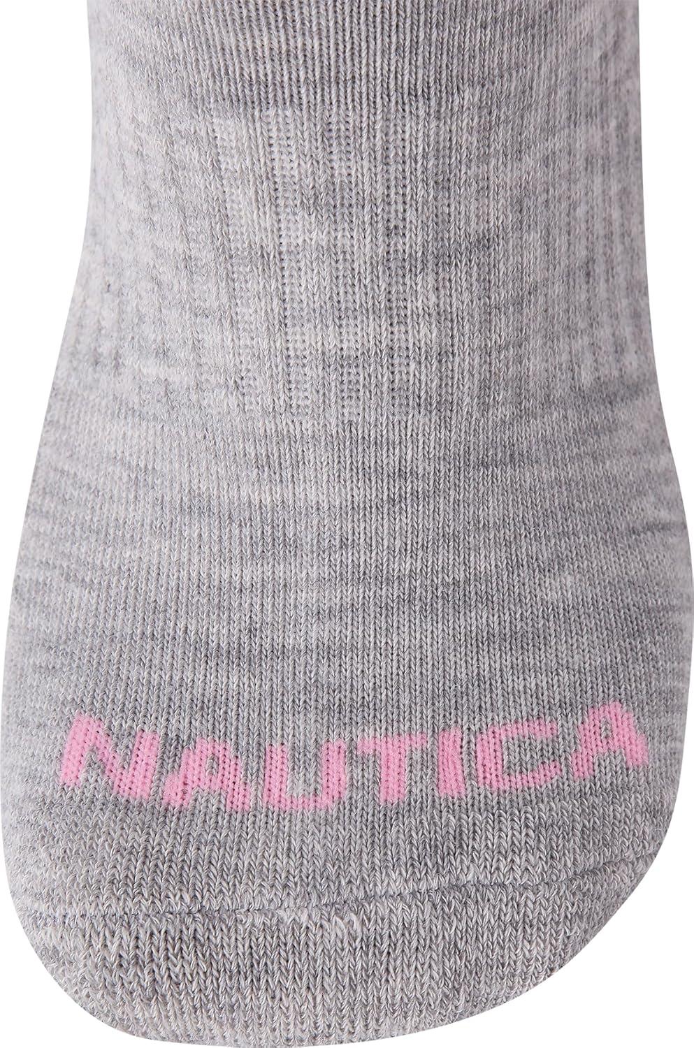 imageNautica Womens No Show Socks 6 Pack Breathable Cushioned Athletic Performance Low Cut Socks for Women Sizes 410Grey Assorted