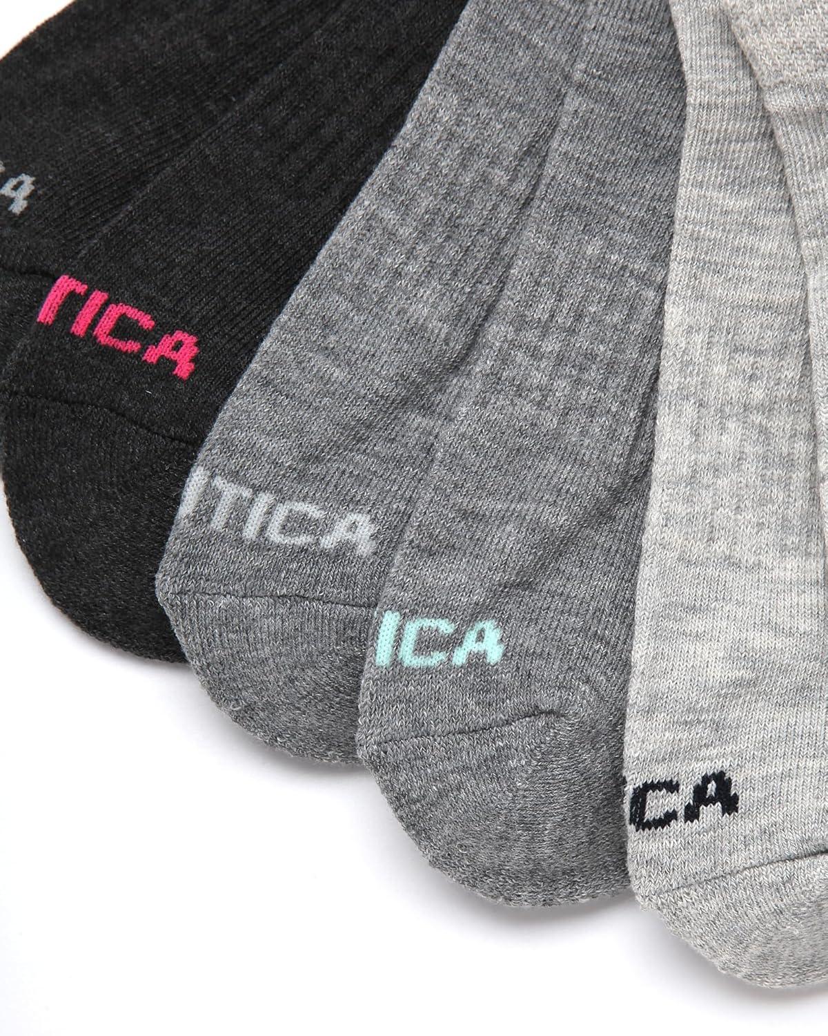 imageNautica Womens No Show Socks 6 Pack Breathable Cushioned Athletic Performance Low Cut Socks for Women Sizes 410Grey Assorted