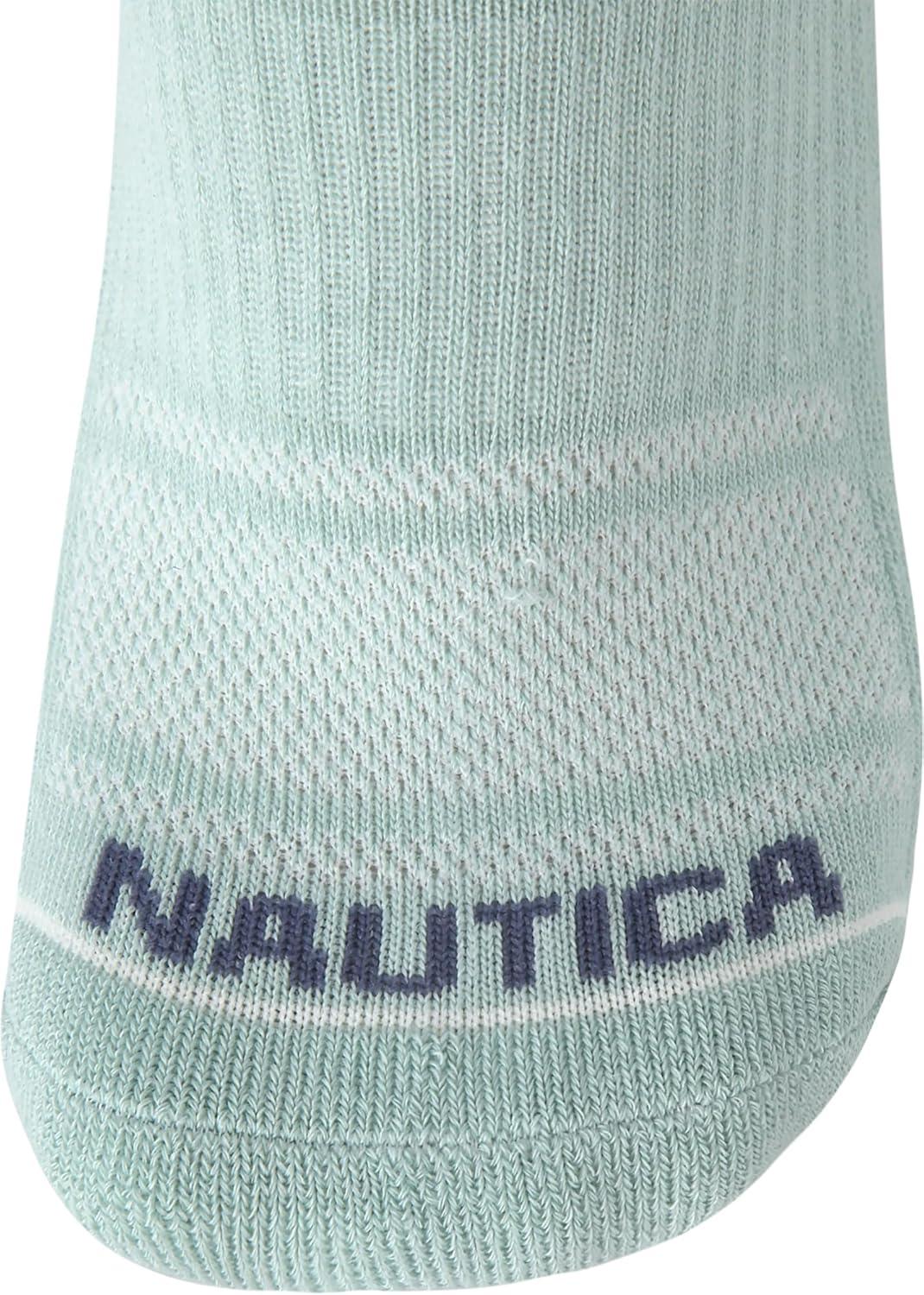 imageNautica Womens No Show Socks 6 Pack Breathable Cushioned Athletic Performance Low Cut Socks for Women Sizes 410OatmealHeather Grey Asst