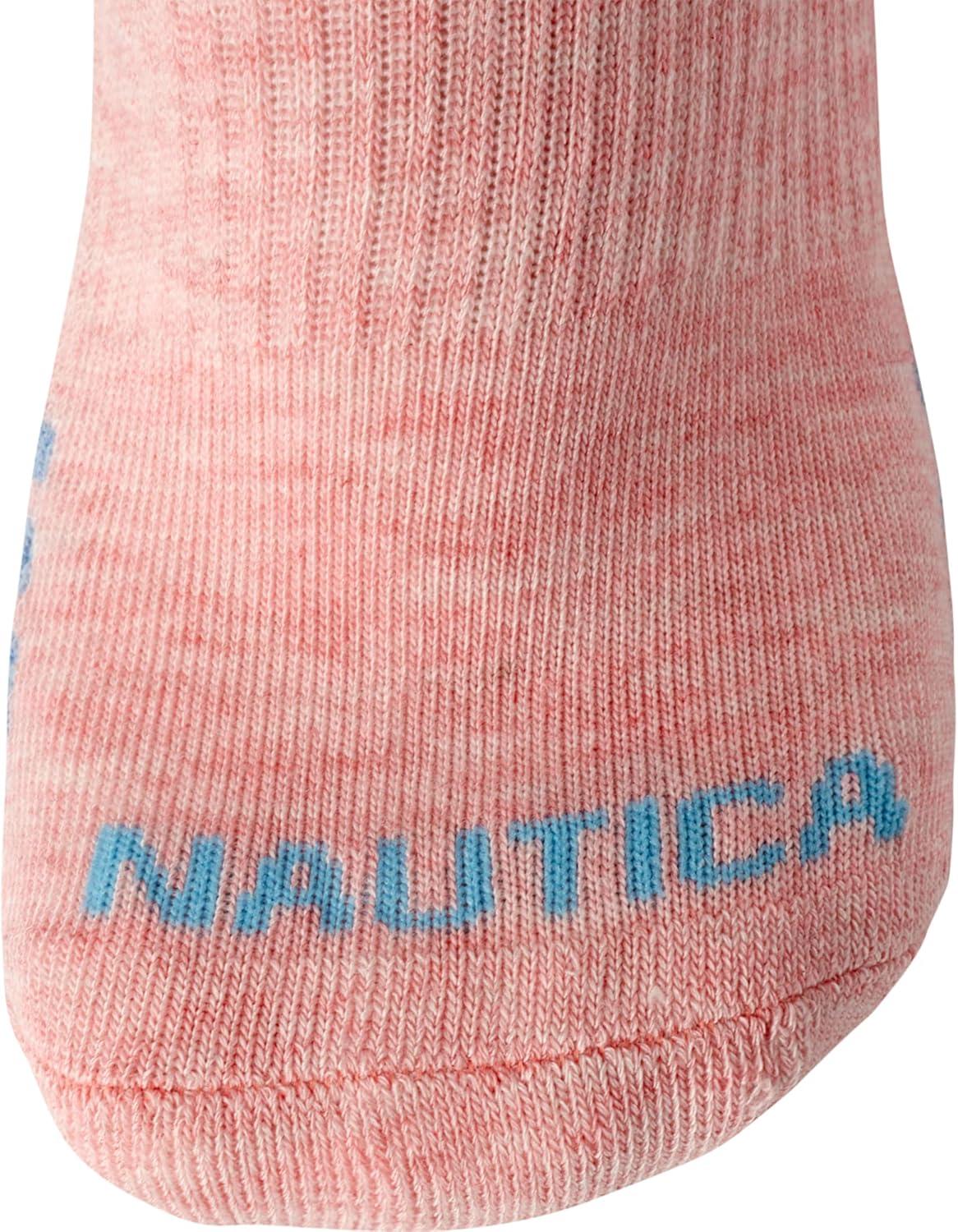 imageNautica Womens No Show Socks 6 Pack Breathable Cushioned Athletic Performance Low Cut Socks for Women Sizes 410Pink Assorted