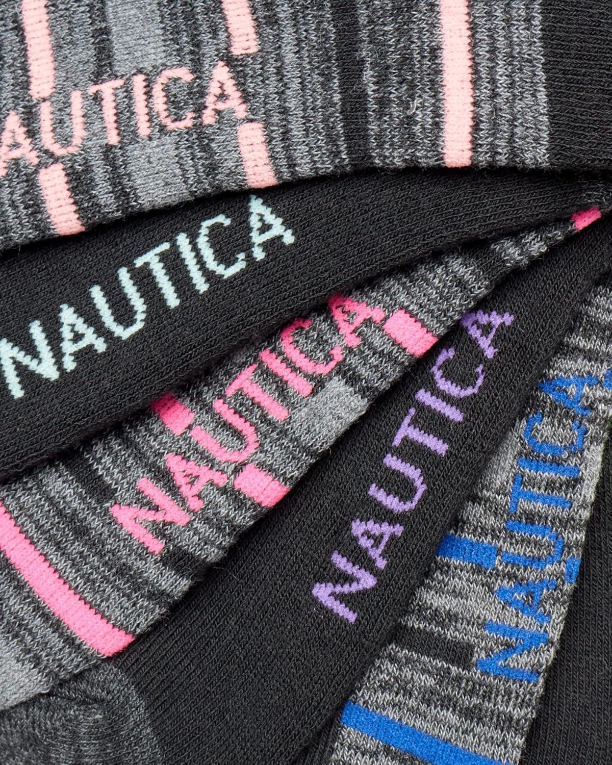 imageNautica Womens No Show Socks 6 Pack Breathable Cushioned Athletic Performance Low Cut Socks for Women Sizes 410Pink Assorted
