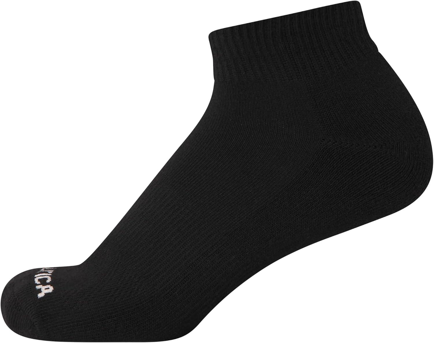 imageNautica Womens Quarter Cut Moisture Control Athletic Socks with Cushioned Comfort 12 PackBlack