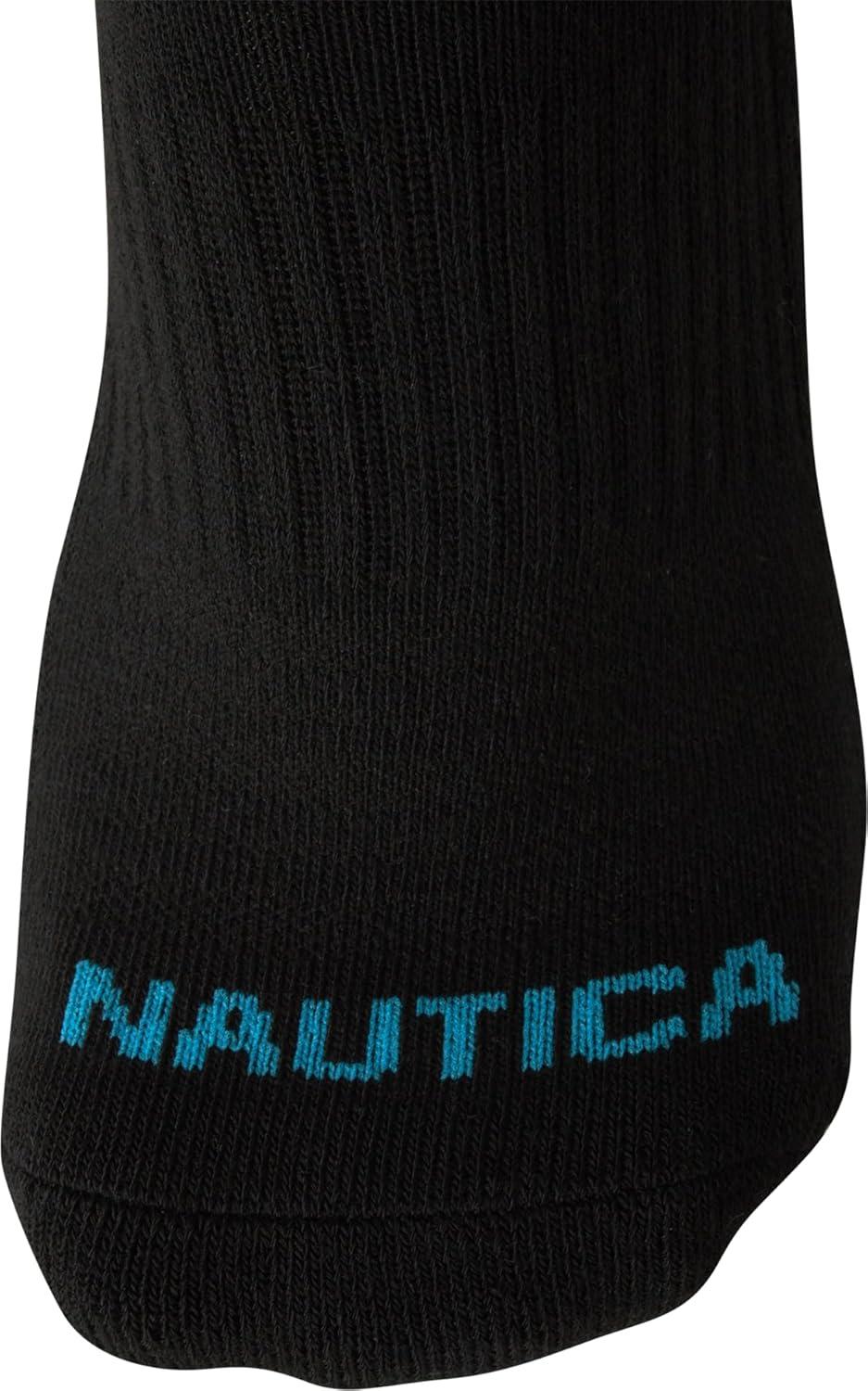 imageNautica Womens Quarter Cut Moisture Control Athletic Socks with Cushioned Comfort 12 PackBlack Multi