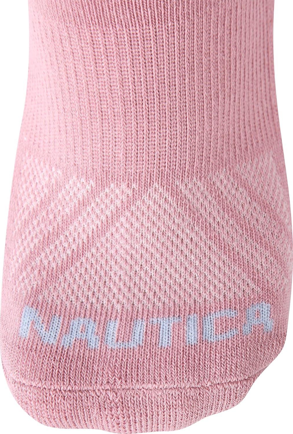 imageNautica Womens Quarter Cut Moisture Control Athletic Socks with Cushioned Comfort 12 PackPink Oatmeal
