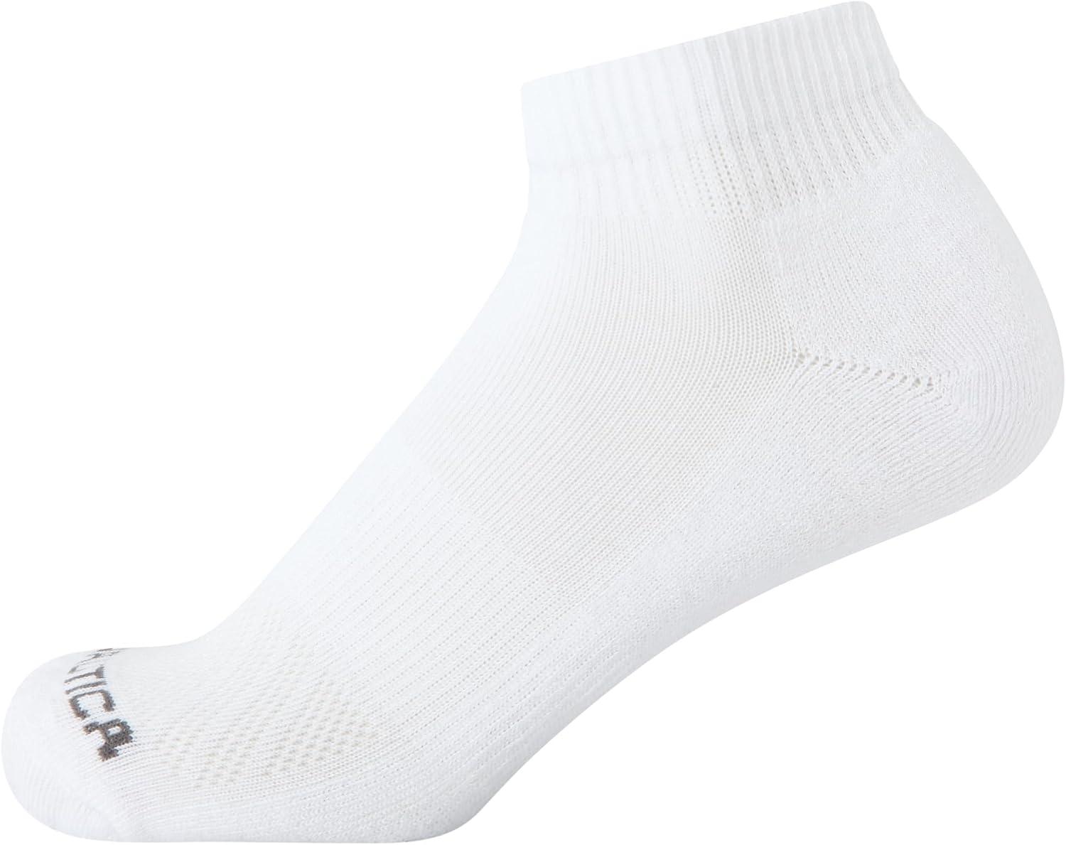 imageNautica Womens Quarter Cut Moisture Control Athletic Socks with Cushioned Comfort 12 PackPure White