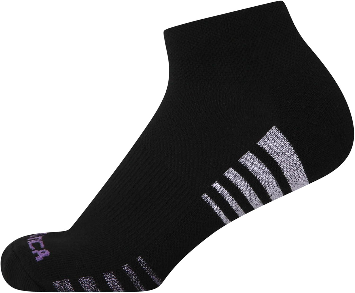 imageNautica Womens Quarter Cut Moisture Control Athletic Socks with Cushioned Comfort 12 PackSolid Black