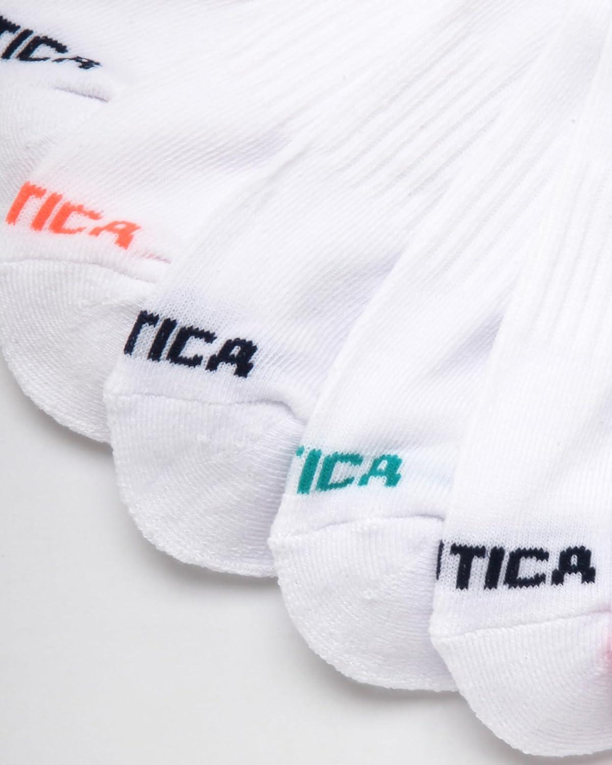 imageNautica Womens Quarter Cut Moisture Control Athletic Socks with Cushioned Comfort 12 PackSolid White