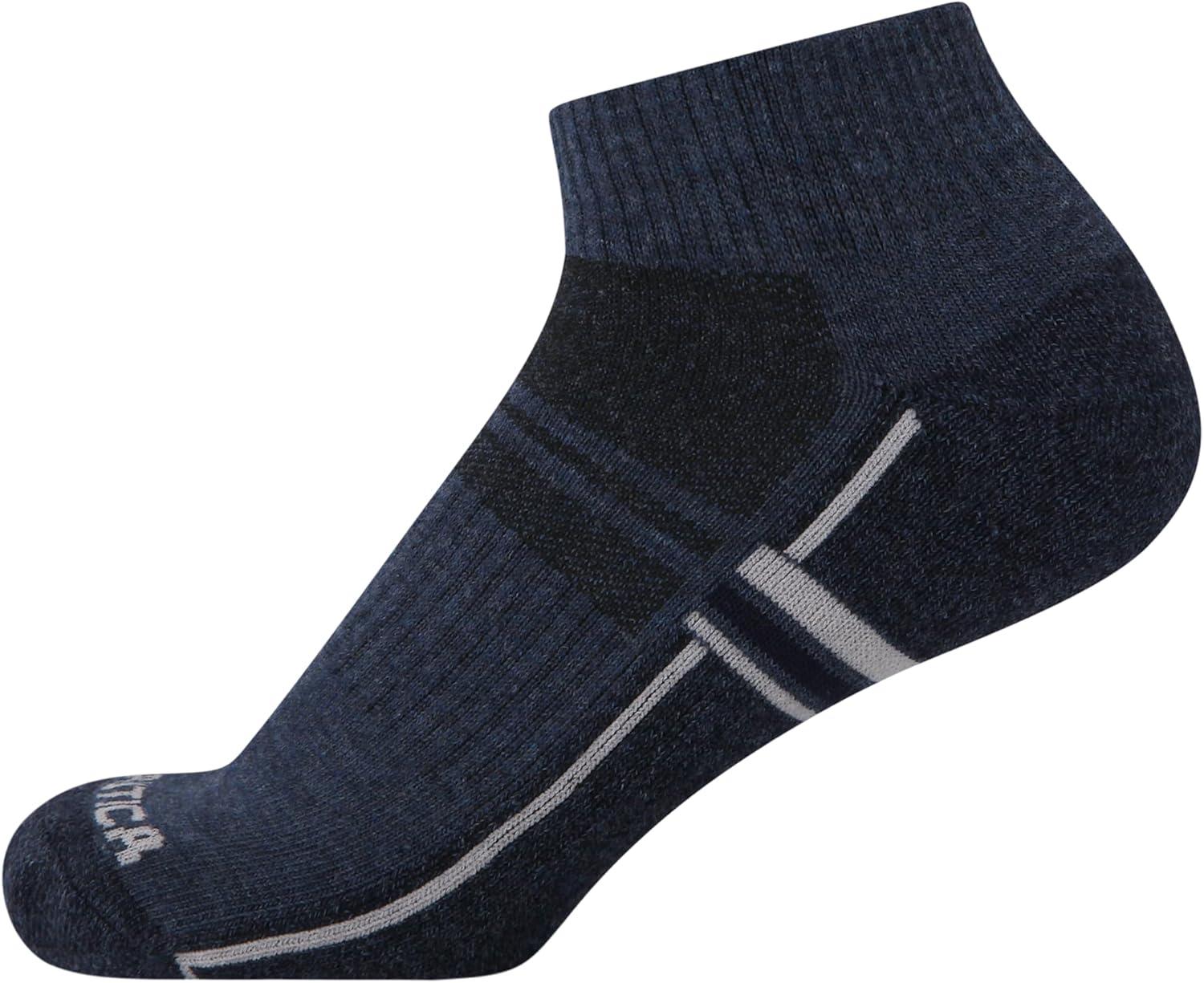 imageNautica Womens Quarter Cut Moisture Control Athletic Socks with Cushioned Comfort 12 PackWhite Assorted
