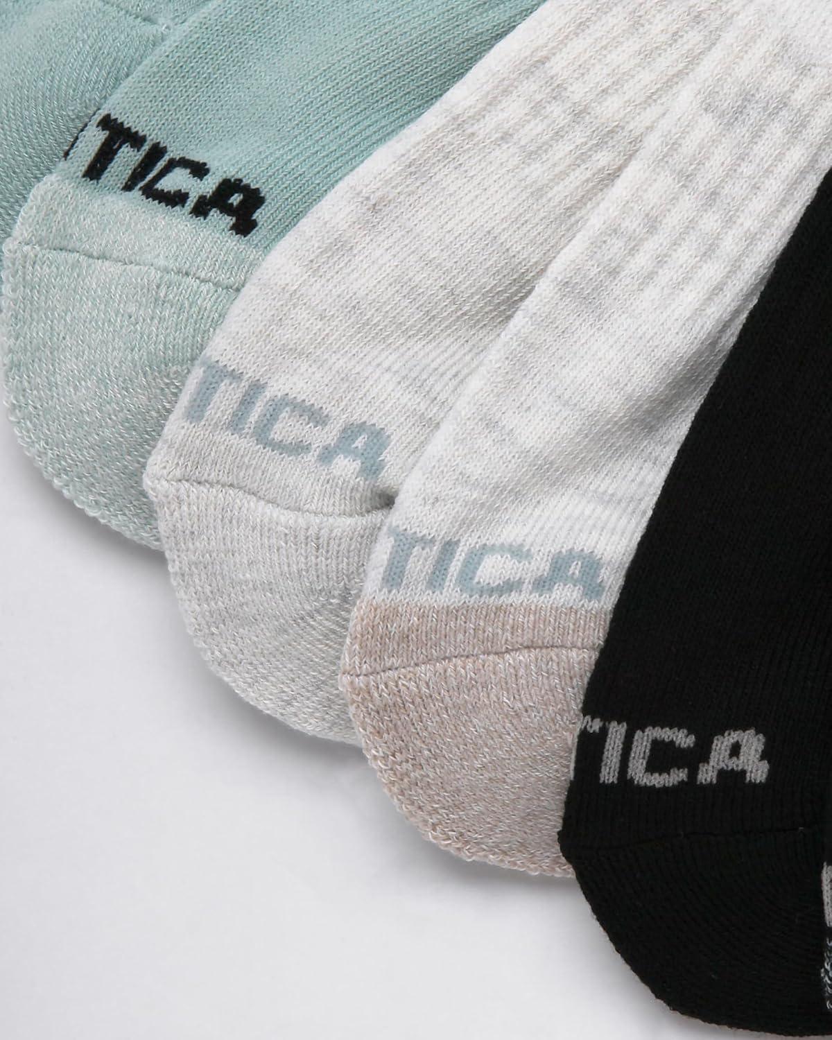 imageNautica Womens Quarter Socks 12 Pack Moisture Control Cushioned Athletic Socks for Women for Sport amp Gym Wear Size 410BlackOatmealGreen