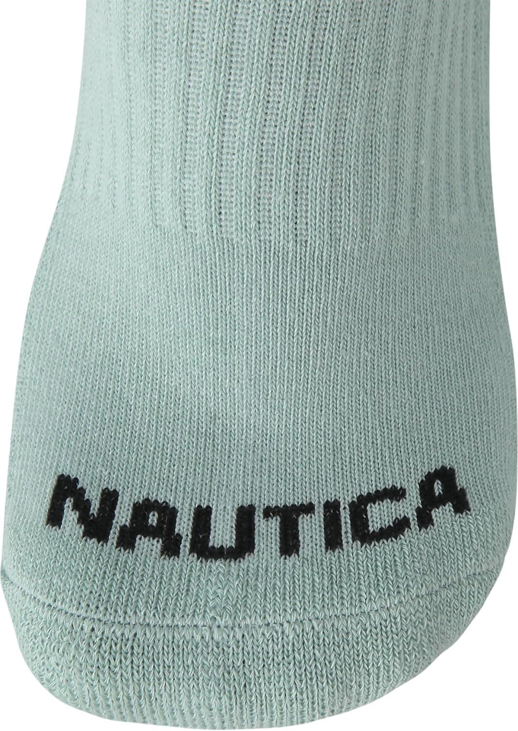 imageNautica Womens Quarter Socks 12 Pack Moisture Control Cushioned Athletic Socks for Women for Sport amp Gym Wear Size 410BlackOatmealGreen