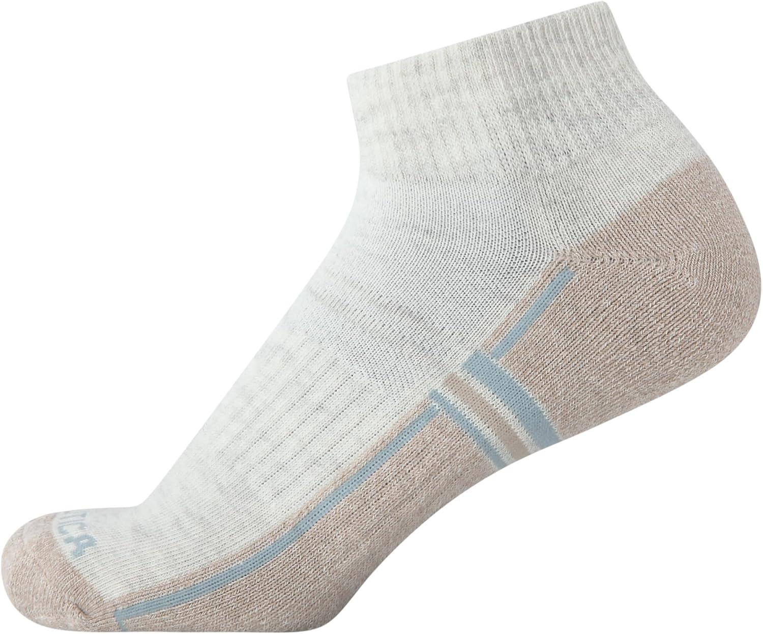 imageNautica Womens Quarter Socks 12 Pack Moisture Control Cushioned Athletic Socks for Women for Sport amp Gym Wear Size 410BlackOatmealGreen
