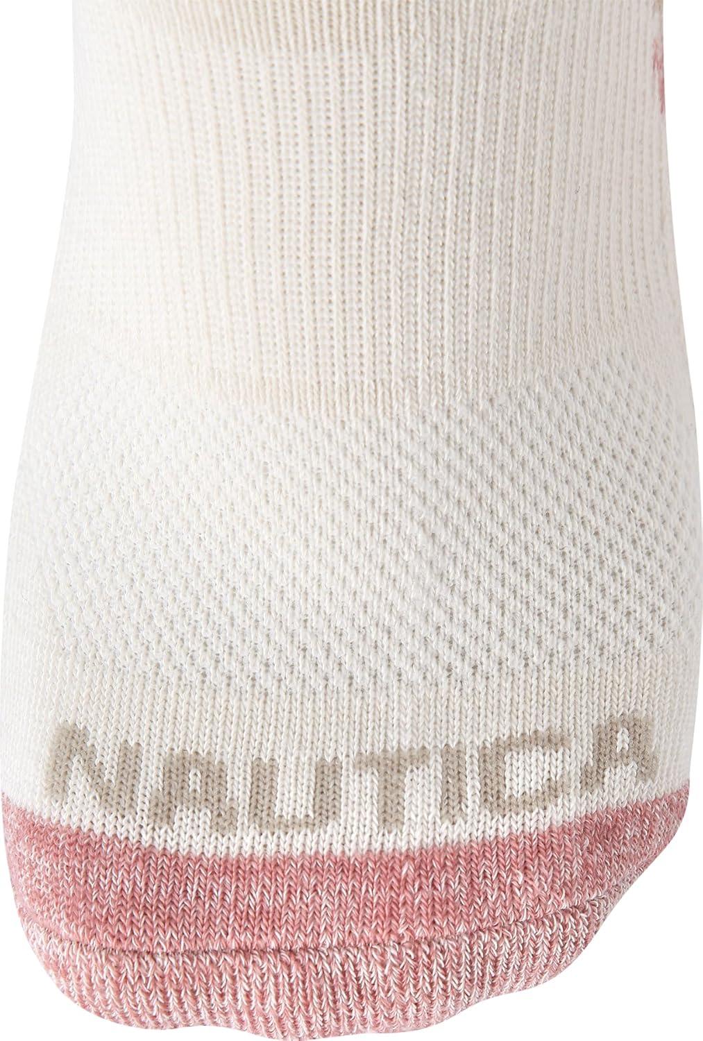 imageNautica Womens Quarter Socks 12 Pack Moisture Control Cushioned Athletic Socks for Women for Sport amp Gym Wear Size 410Oatmeal Logo
