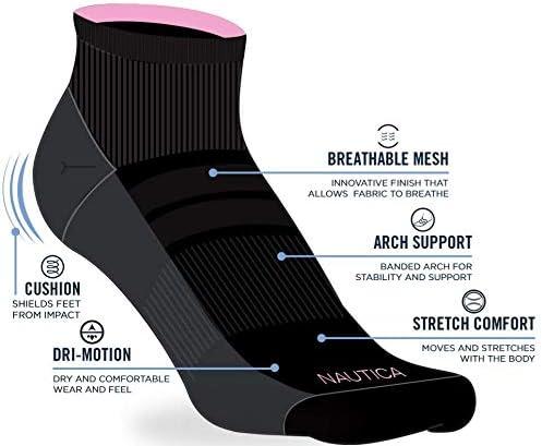 imageNautica Womens Quarter Socks 6 Pack Breathable Cushioned Athletic Performance Ankle Socks for Women Sizes 410All White