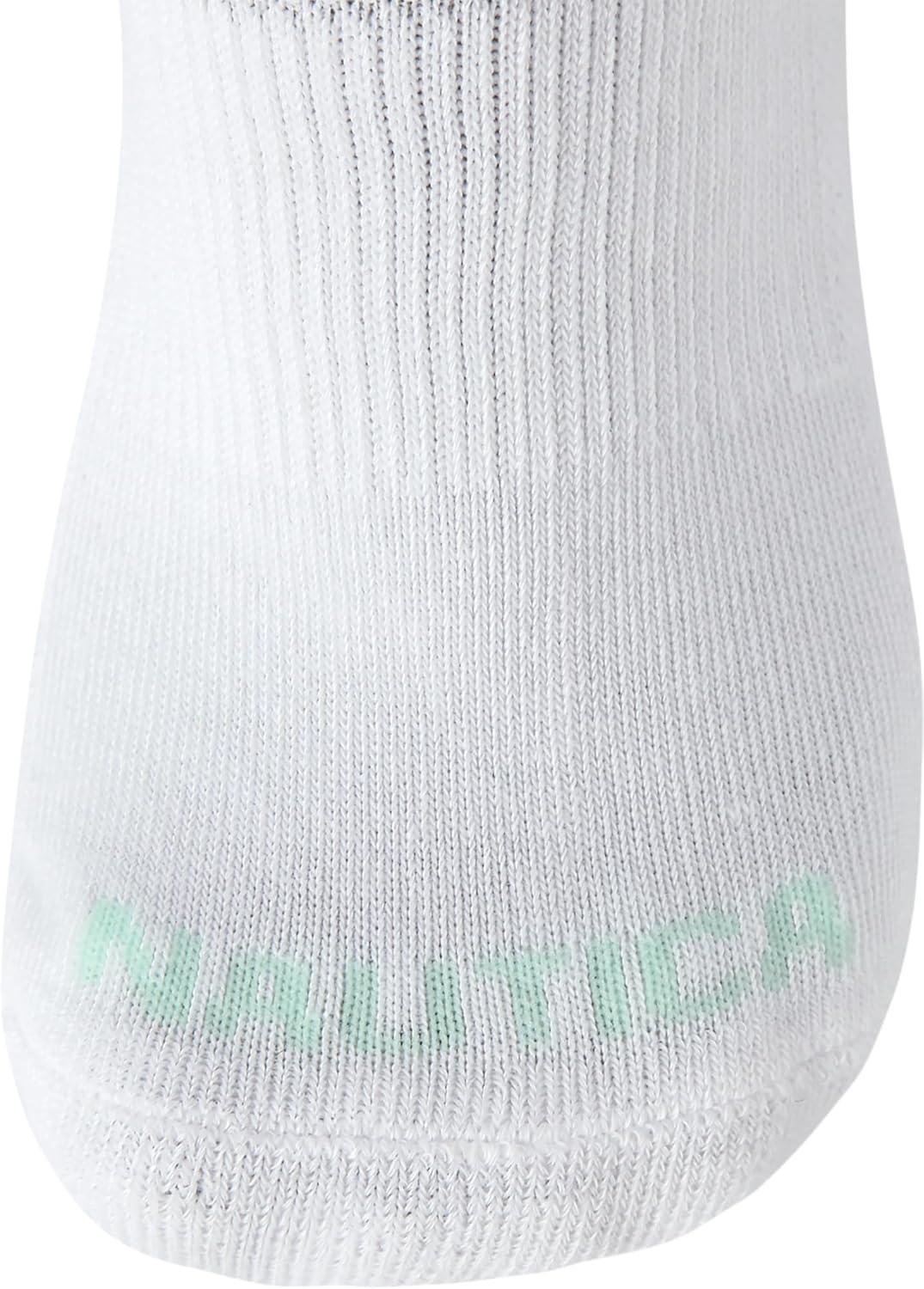 imageNautica Womens Quarter Socks 6 Pack Breathable Cushioned Athletic Performance Ankle Socks for Women Sizes 410All White