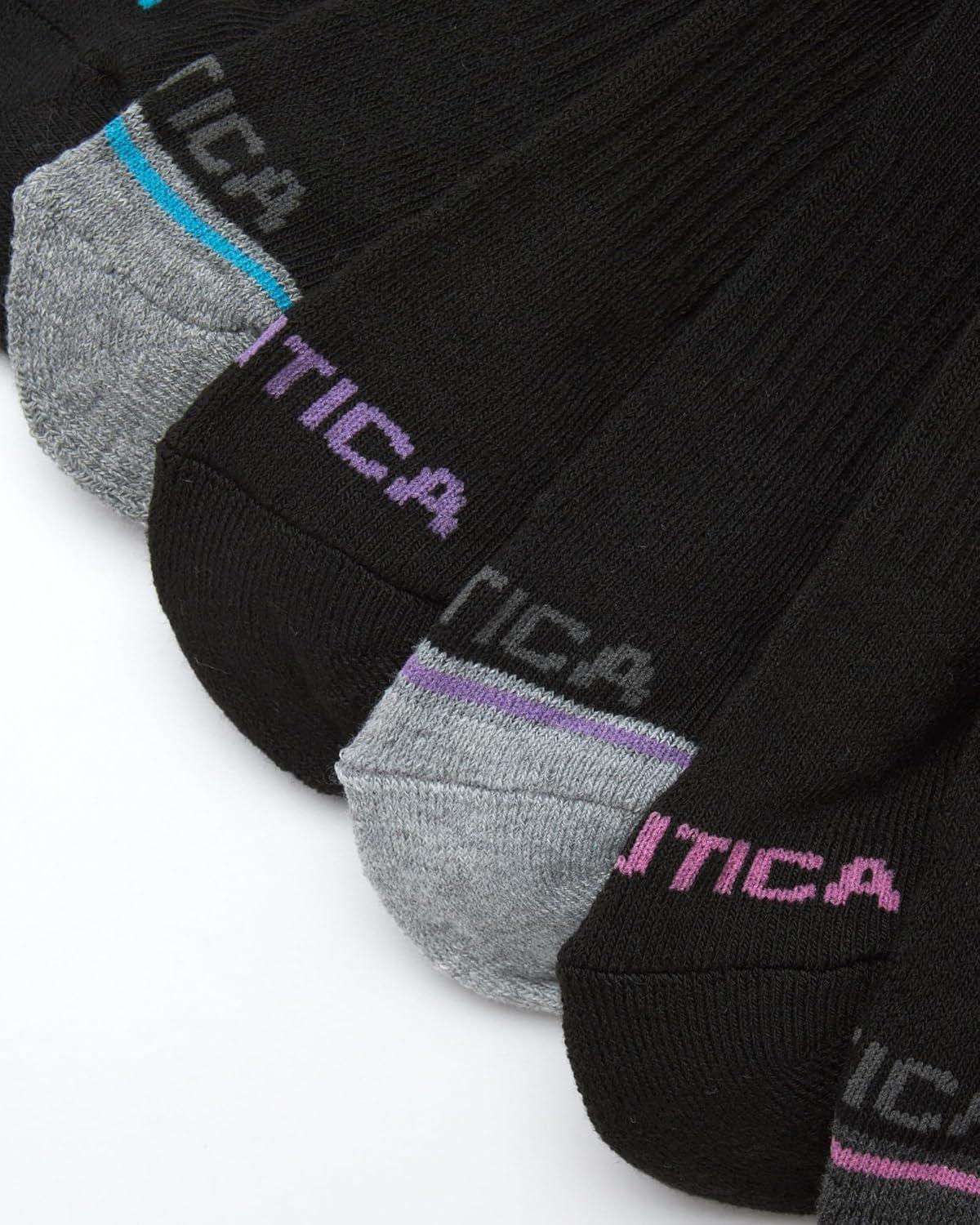 imageNautica Womens Quarter Socks 6 Pack Breathable Cushioned Athletic Performance Ankle Socks for Women Sizes 410BlackMulti