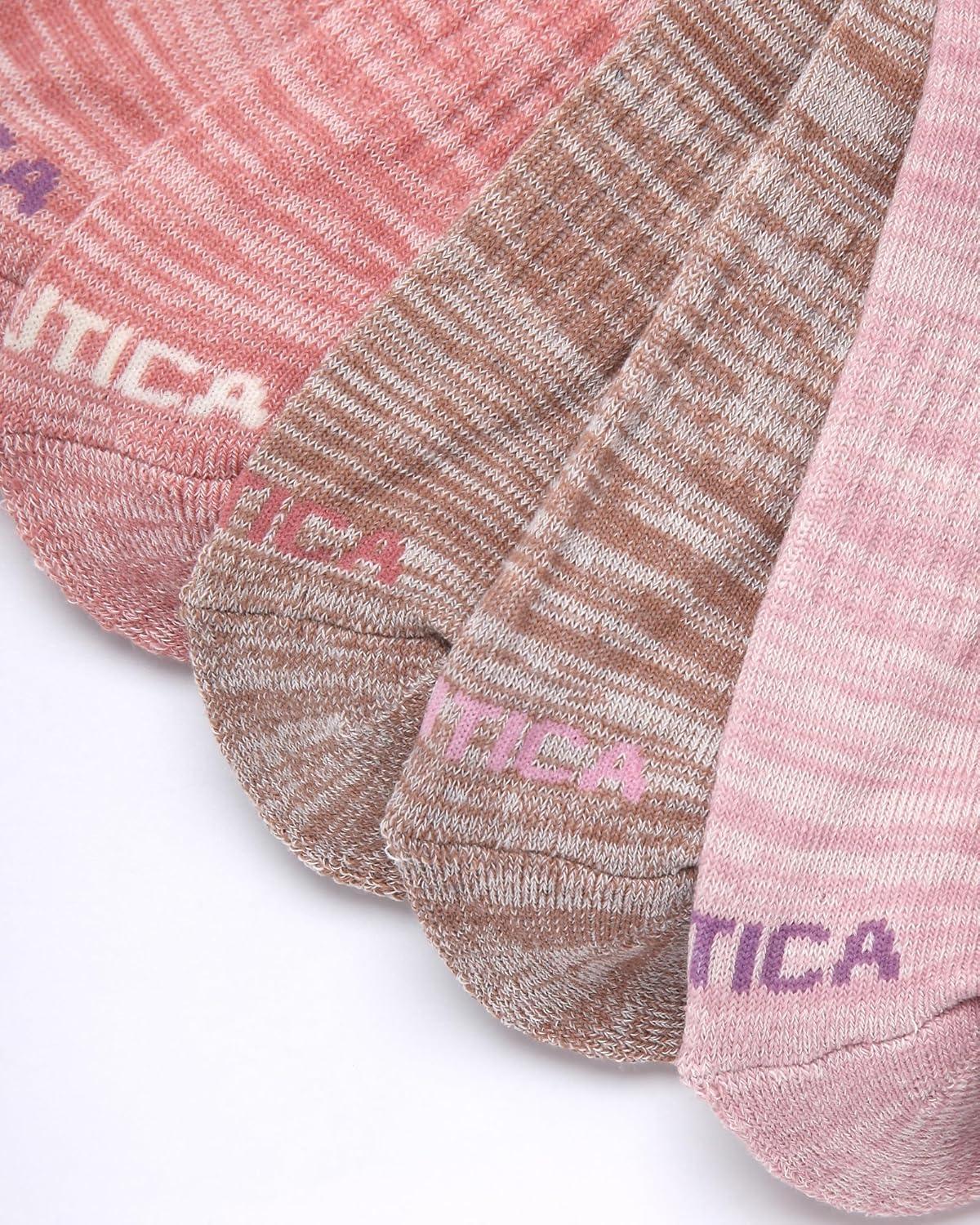 imageNautica Womens Quarter Socks 6 Pack Breathable Cushioned Athletic Performance Ankle Socks for Women Sizes 410Mauve Assorted