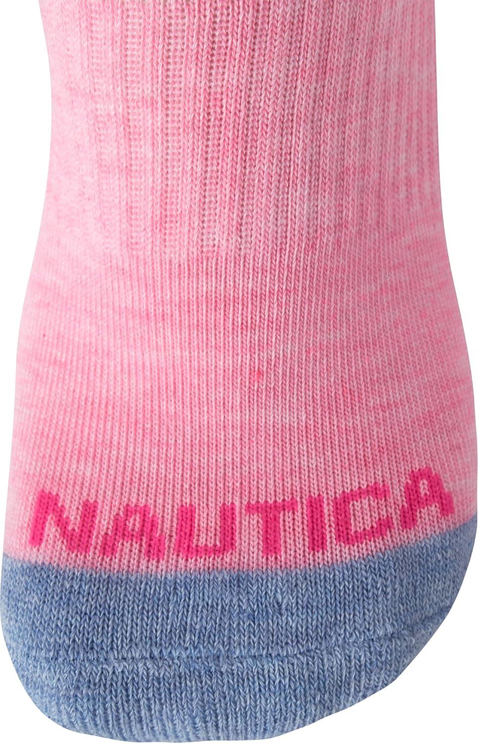 imageNautica Womens Quarter Socks 6 Pack Breathable Cushioned Athletic Performance Ankle Socks for Women Sizes 410PinkWhitePurple