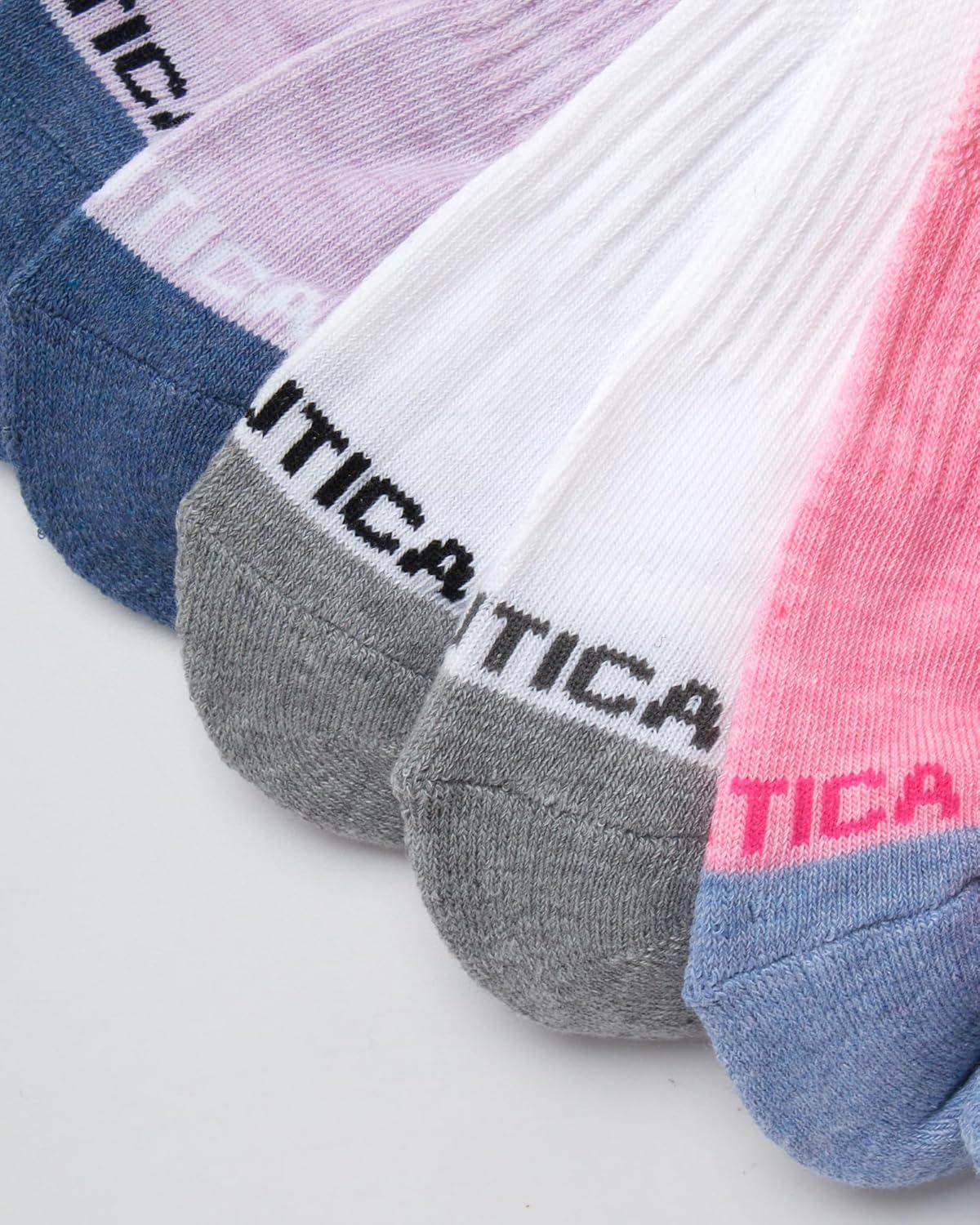 imageNautica Womens Quarter Socks 6 Pack Breathable Cushioned Athletic Performance Ankle Socks for Women Sizes 410PinkWhitePurple