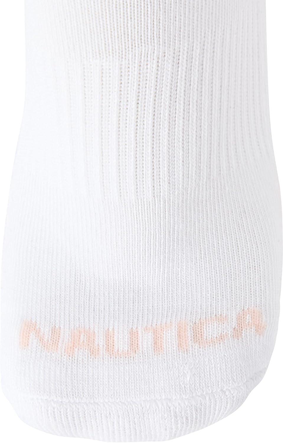 imageNautica Womens Quarter Socks 6 Pack Cushioned Moisture Wicking Athletic Socks for Women for Gym Running Sports 410All White