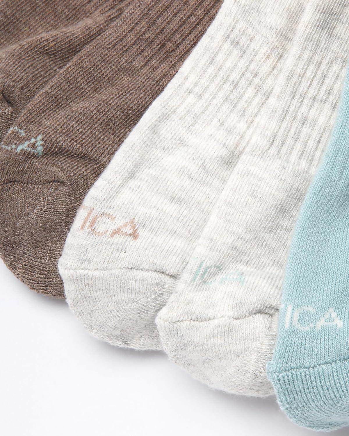 imageNautica Womens Quarter Socks 6 Pack Cushioned Moisture Wicking Athletic Socks for Women for Gym Running Sports 410Green Assorted