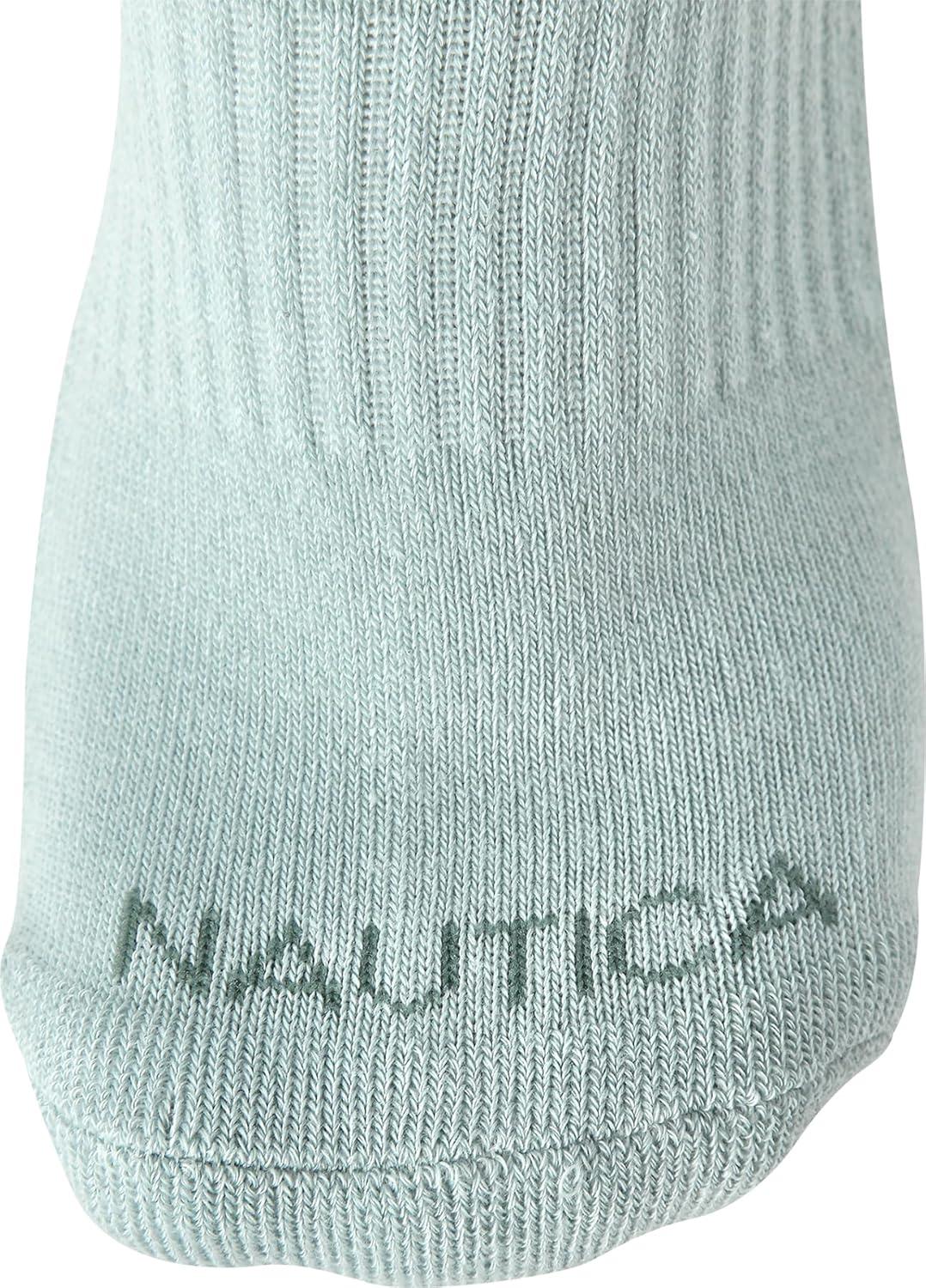 imageNautica Womens Quarter Socks 6 Pack Cushioned Moisture Wicking Athletic Socks for Women for Gym Running Sports 410Green Assorted