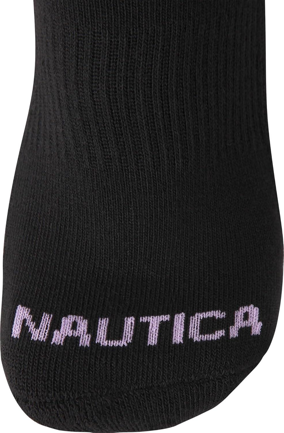 imageNautica Womens Quarter Socks 6 Pack Cushioned Moisture Wicking Athletic Socks for Women for Gym Running Sports 410GreyWhiteBlack