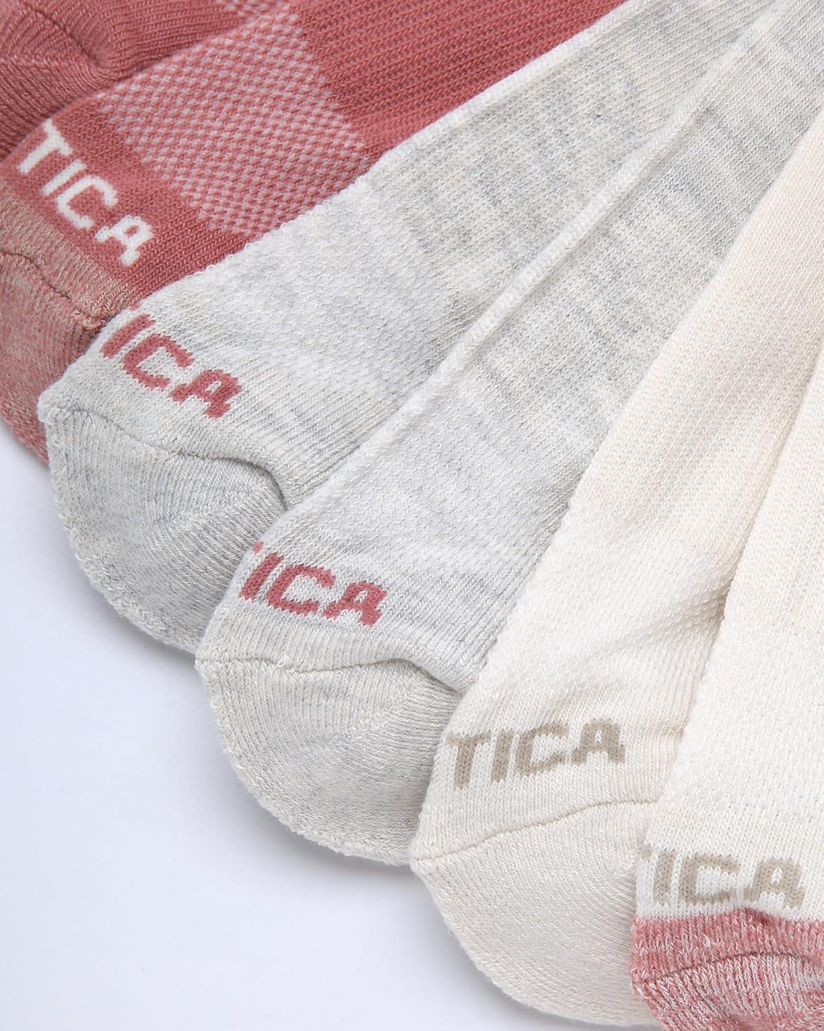 imageNautica Womens Quarter Socks 6 Pack Cushioned Moisture Wicking Breathable Womens Crew Socks for Running and WorkoutsOatmeal Logo
