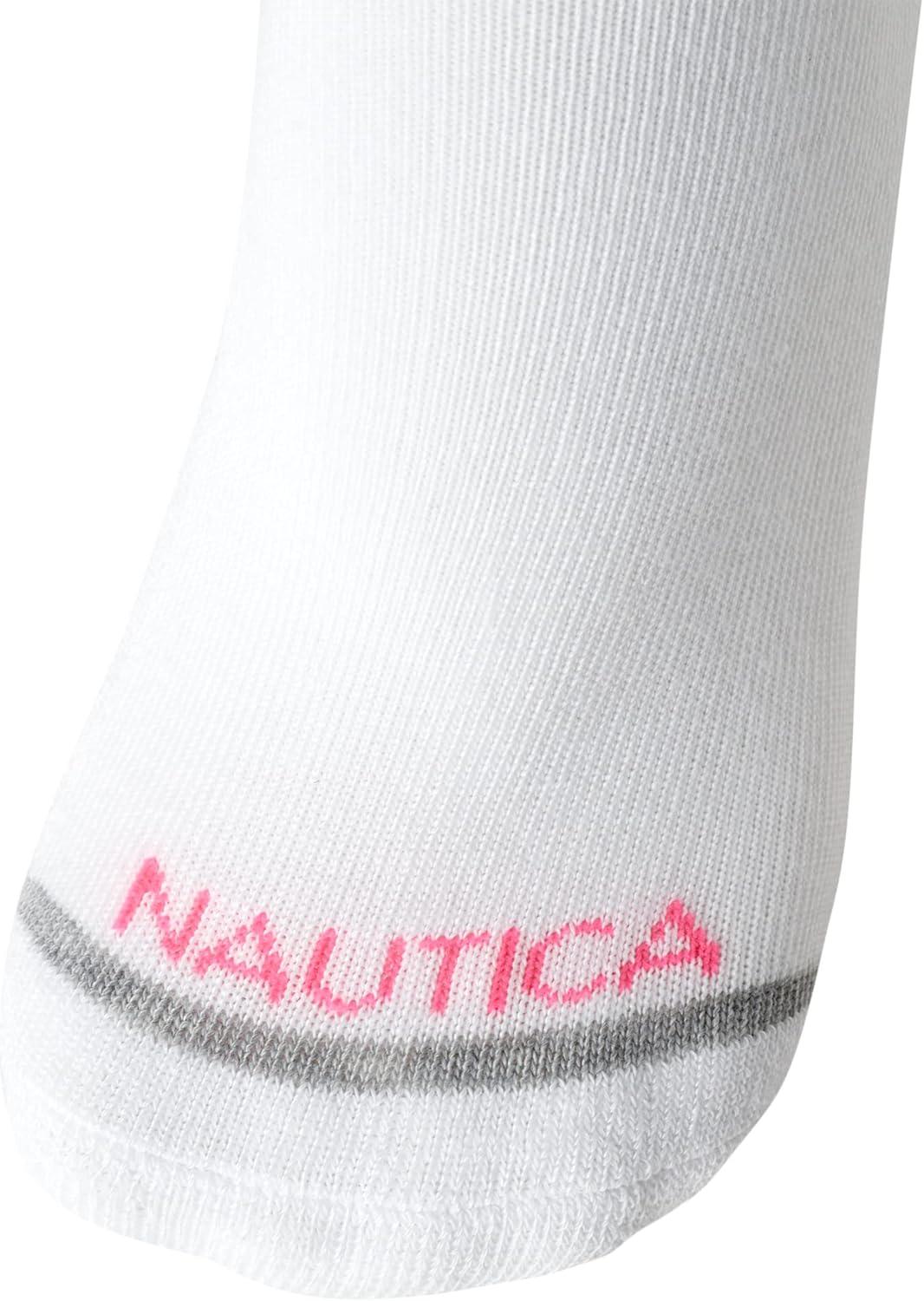imageNautica Womens Quarter Socks 6 Pack Cushioned Moisture Wicking Breathable Womens Crew Socks for Running and WorkoutsWhite