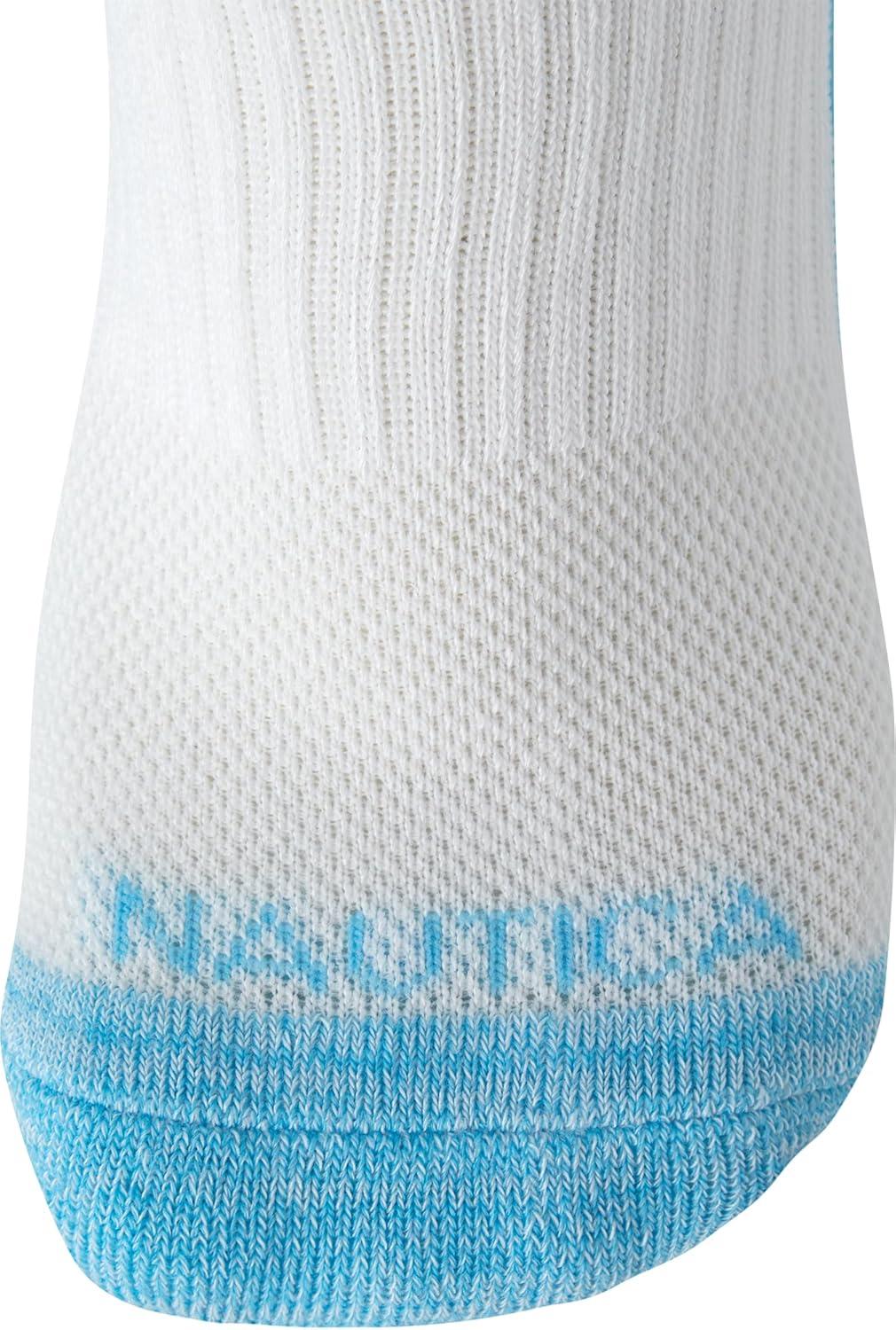 imageNautica Womens Quarter Socks 6 Pack Cushioned Moisture Wicking Breathable Womens Crew Socks for Running and WorkoutsWhite Pink