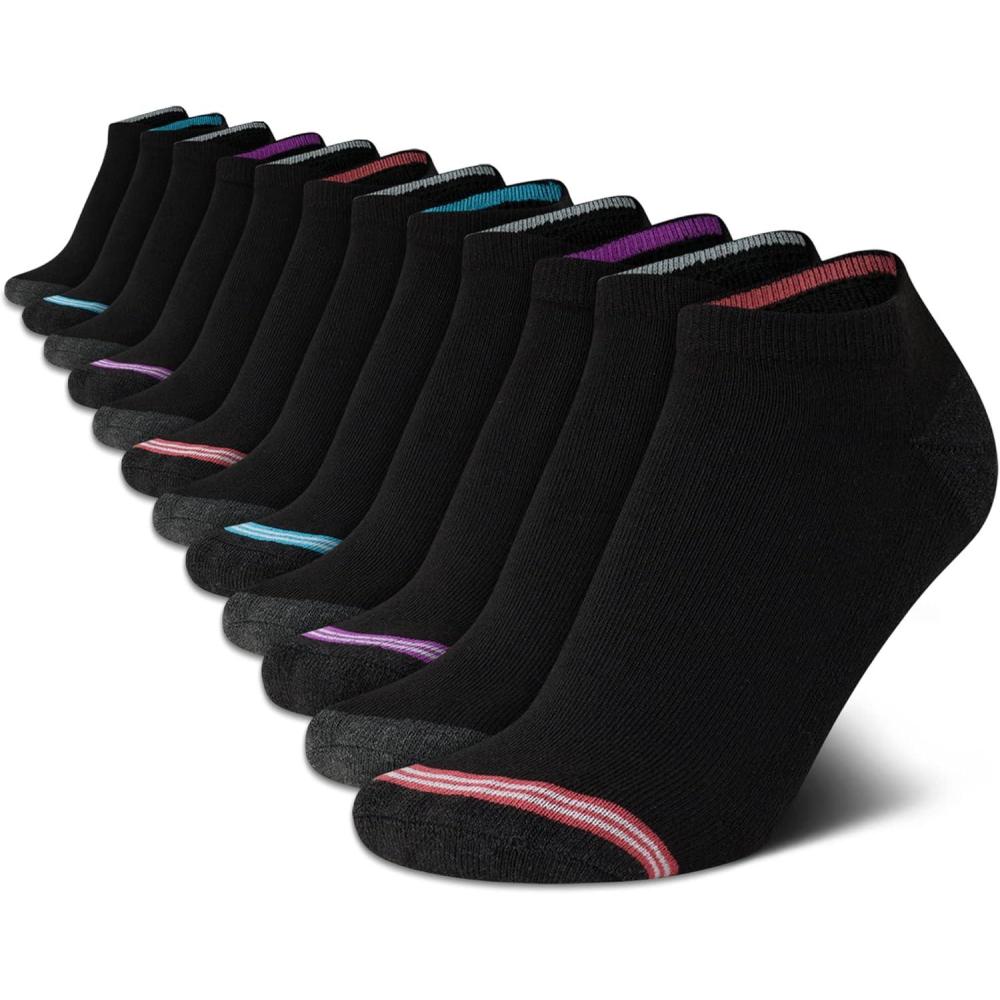 imageNautica Womens Low Cut Socks 12 Pack Moisture Wicking Cushioned Athletic No Show Socks for WomenBlack
