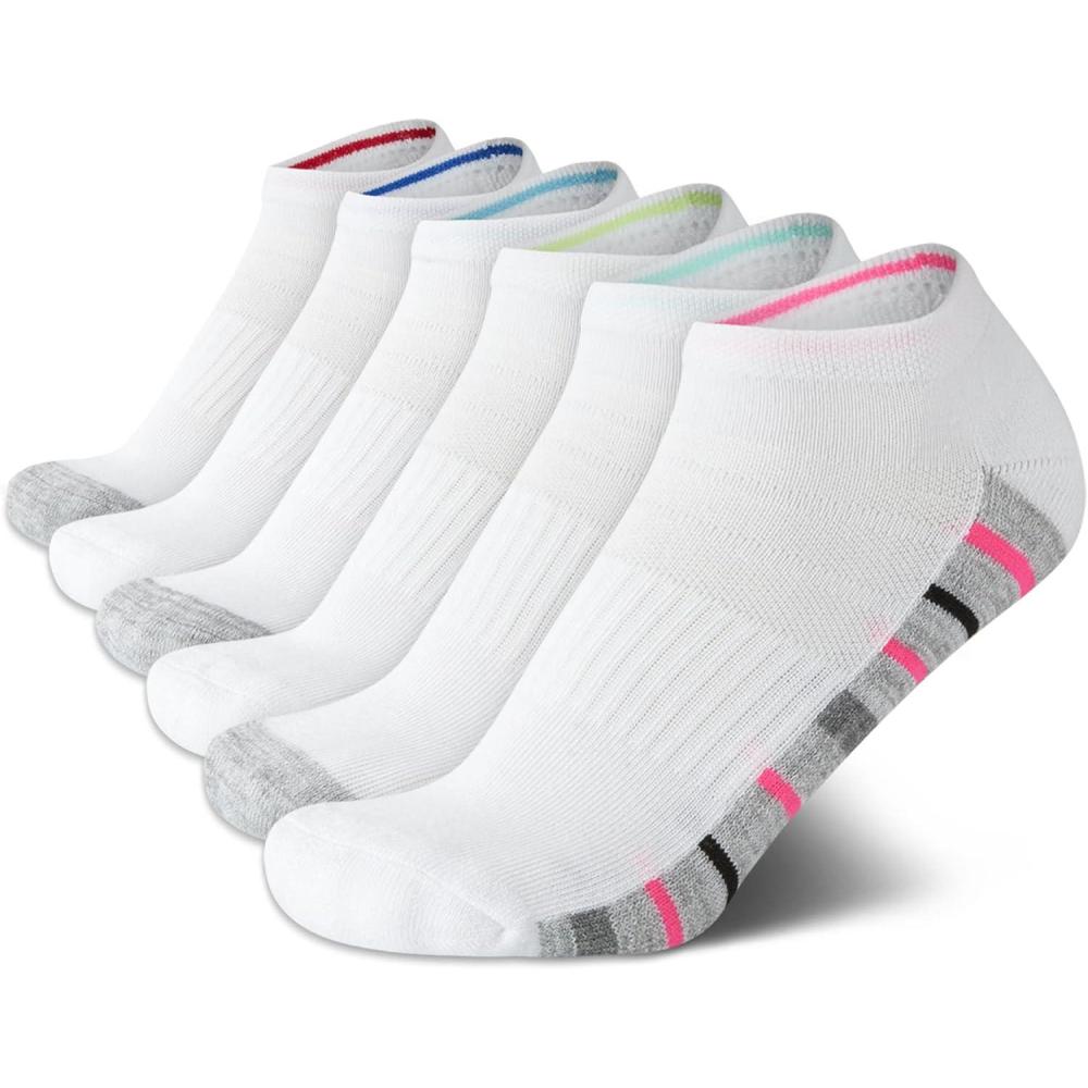 imageNautica Womens Low Cut Socks 6 Pack Breathable Cushioned Athletic Performance No Show Socks for Women Sizes 410WhiteGrey Multi