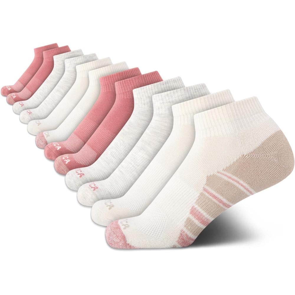 imageNautica Womens Quarter Socks  12 Pack Moisture Control Cushioned Athletic Socks for Women for Sport amp Gym Wear Size 410Oatmeal Logo
