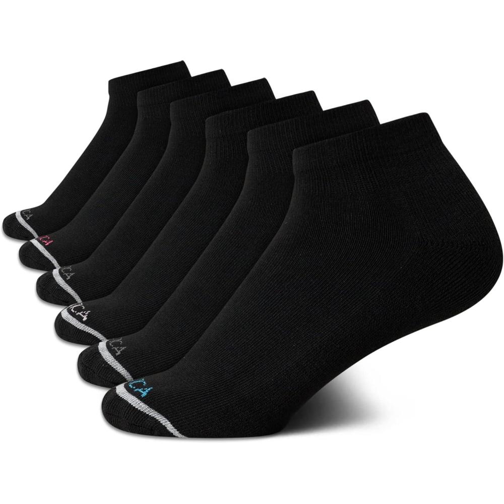 imageNautica Womens Quarter Socks 6 Pack Cushioned Moisture Wicking Breathable Womens Crew Socks for Running and WorkoutsBlack