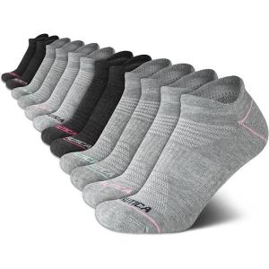 Nautica Womens Ankle Socks – 12 Pack Breathable Mesh Cushioned Low Cut Socks for Women – Gym Athletic Womens Socks (4-10)(Grey)