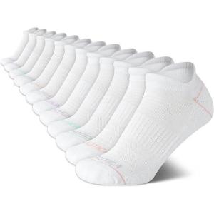 Nautica Womens Ankle Socks – 12 Pack Breathable Mesh Cushioned Low Cut Socks for Women – Gym Athletic Womens Socks (4-10)(White)