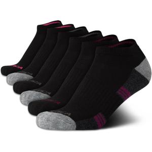 Nautica Womens Ankle Socks – 6 Pack Cushioned Low Cut Tab Breathable Athletic Socks with Arch Support Running Sock for Women(Black/Pink)