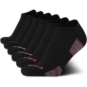 Nautica Womens Ankle Socks – 6 Pack Cushioned Low Cut Tab Breathable Athletic Socks with Arch Support Running Sock for Women(Solid Black)