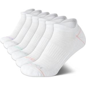Nautica Womens Ankle Socks – 6 Pack Cushioned Low Cut Tab Breathable Athletic Socks with Arch Support Running Sock for Women(White)