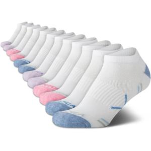 Nautica Womens Low Cut Socks – 12 Pack Moisture Wicking Cushioned Athletic No Show Socks for Women(Basic White)