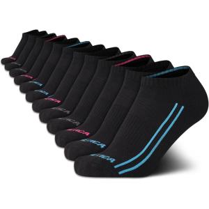 Nautica Womens Low Cut Socks – 12 Pack Moisture Wicking Cushioned Athletic No Show Socks for Women(Black Lines)